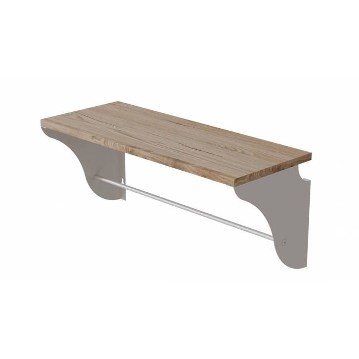 Полка настенная Ferrum-decor Комфи 260x700x240 металл Белый ДСП Артизан 16 мм (FRD-102766)
