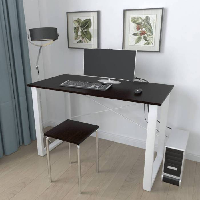 Письмовий стіл Ferrum-decor Драйв 750x1000x600 Білий метал ДСП Венге Магія 16 мм (FRD-105336)