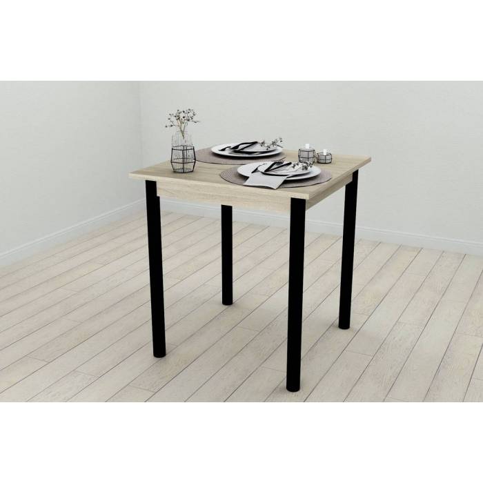 Кухонний стіл Ferrum-decor Агата 75x70x70 Чорний ДСП Сонома 16мм (FRD-106246)