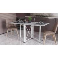 Стол-книга трансформер Орион 2 Ferrum-decor 750x1520x730 Белый металл ДСП Бетон 16 мм (FRD-104596)