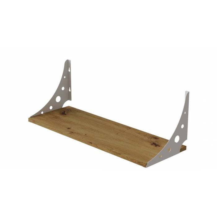 Полка настенная Ferrum-decor Ханди 2 240x500x240 металл Белый ДСП Дуб Артизан 16 мм (FRD-102566)