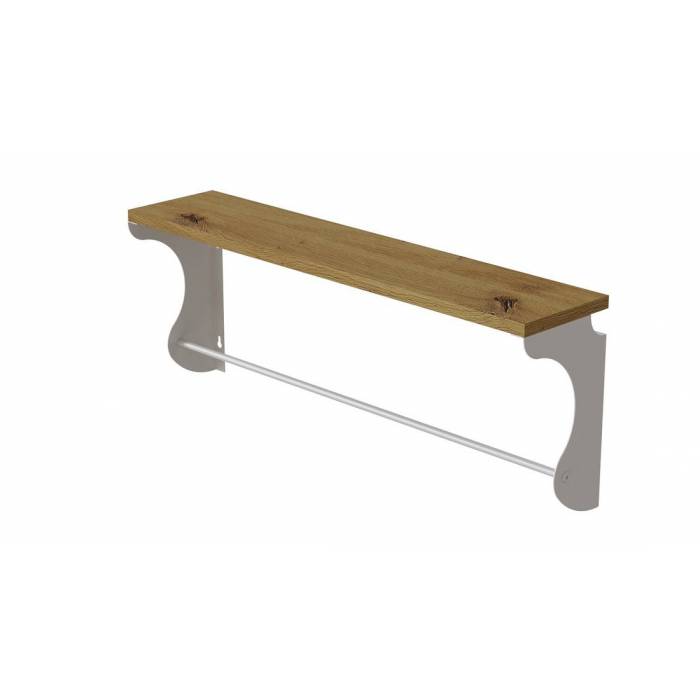 Полиця настінна Ferrum-decor Юзиби 270x600x150 метал Білий ДСП Дуб Артізан 16 мм (FRD-102686)