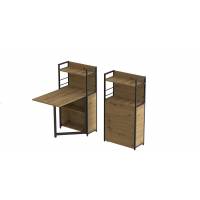 Стіл книга з етажеркою Практик 1 Ferrum-decor 1200x640x990 Чорний метал ДСП Дуб Артизан 16 мм (FRD-104616)