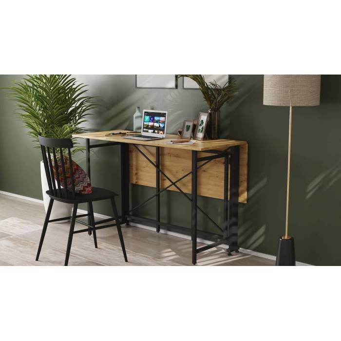Стол-книга трансформер Орион 3 Ferrum-decor 750x1150x880 Черный металл ДСП Дуб Артизан 16 мм (FRD-105086)