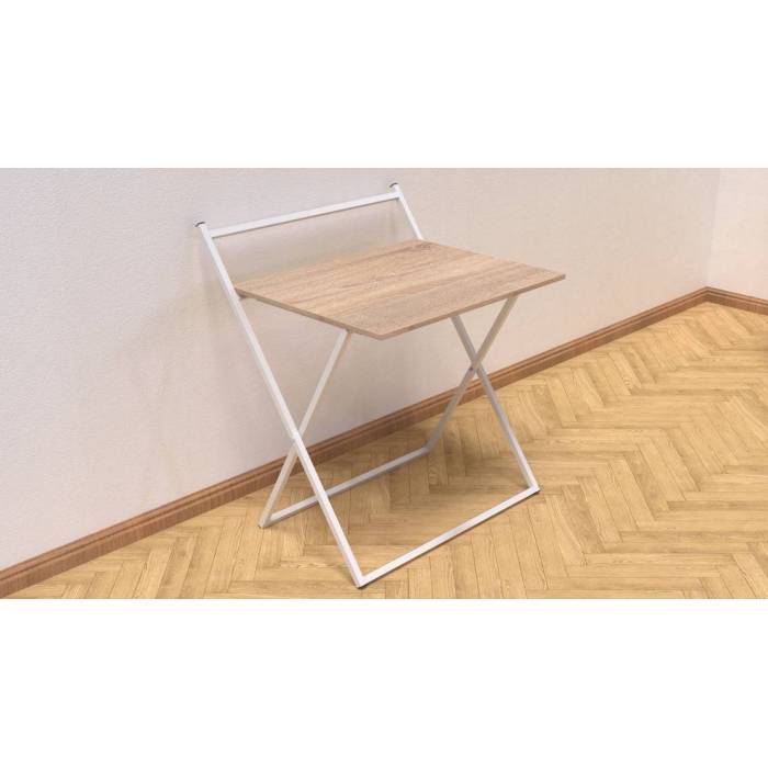 Стол трансформер Компакт 1 Ferrum-decor 750x790x720 Белый металл ДСП Дуб Сонома 16 мм (FRD-104686)