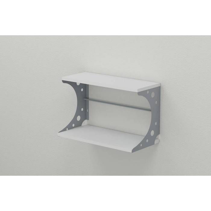 Полиця настінна Ferrum-decor Букін 330x500x240 метал Сірий ДСП Білий 16 мм (FRD-102856)