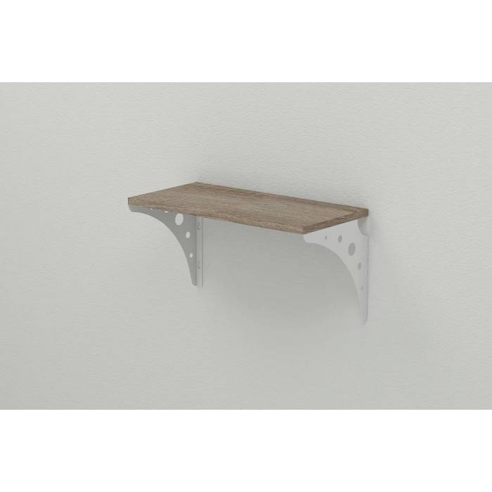 Полиця настінна Ferrum-decor Ханді 2 240x600x240 метал Білий ДСП Сонома Трюфель 16 мм (FRD-102586)