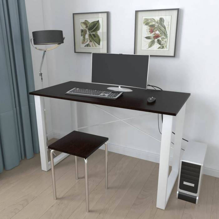 Письмовий стіл Ferrum-decor Драйв 750x1400x700 Білий метал ДСП Венге Магія 16 мм (FRD-105366)