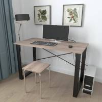 Письмовий стіл Ferrum-decor Драйв 750x1400x700 Чорний метал ДСП Дуб Сонома Трюфель 16 мм (FRD-103196)