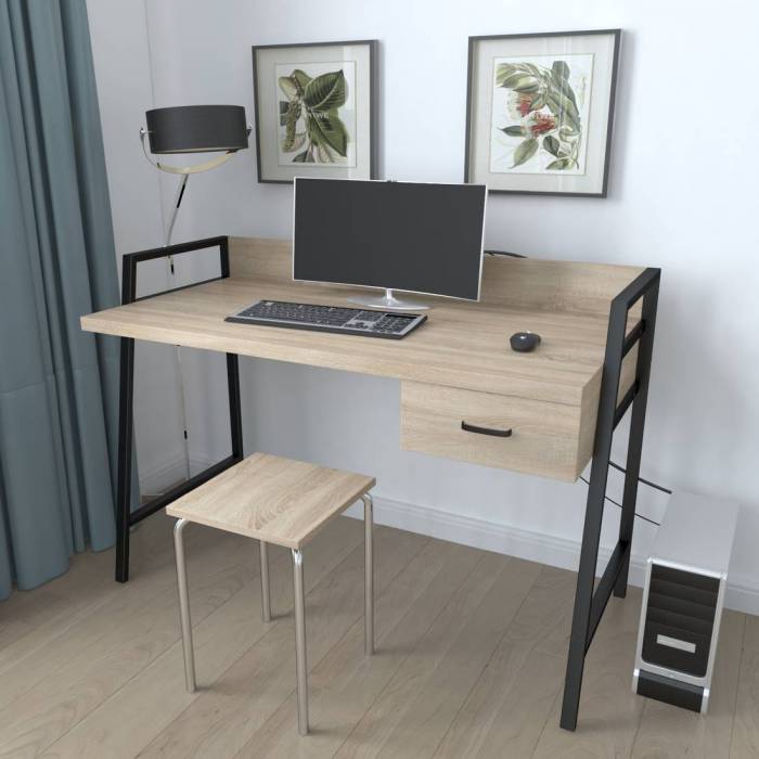Письмовий стіл Ferrum-decor 750x1200x600 Чорний метал ДСП Дуб Сонома 32 мм (FRD-103446)