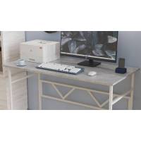 Стол письменный Райан Ferrum-decor 750x1200x700 Белый металл ДСП Бетон 16 мм (FRD-106496)
