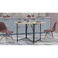 Стол трансформер книга Вуди Ferrum-decor 75x130x90 Черный металл ДСП Дуб Сонома 16 мм (FRD-106746)