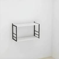 Книжкова полиця універсальна Ferrum-decor Стим 1 38x63x26 чорний ДСП Білий 16мм (FRD-104085)