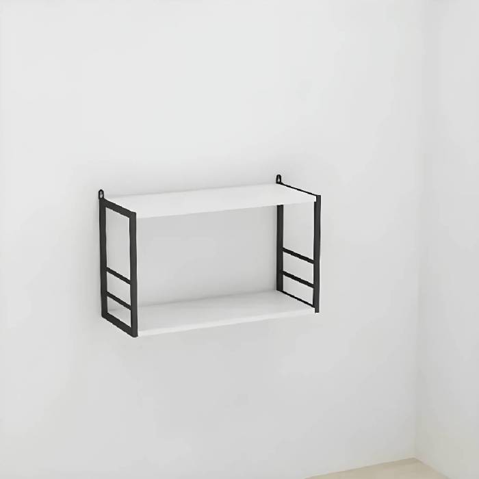 Книжкова полиця універсальна Ferrum-decor Стим 1 38x63x26 чорний ДСП Білий 16мм (FRD-104085)