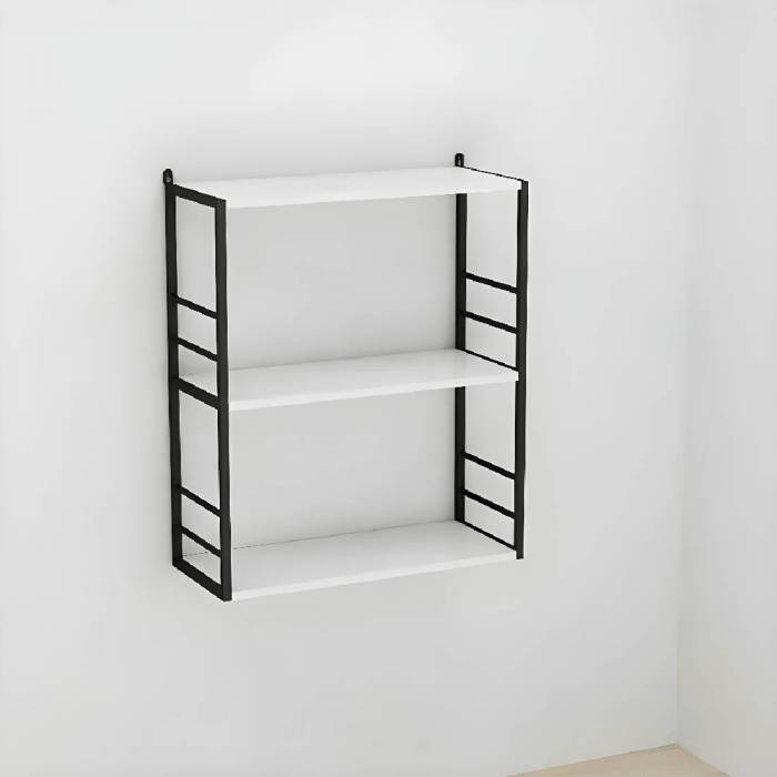 Книжкова полиця універсальна Ferrum-decor Стім 2 74x63x26 чорний ДСП Білий 16мм (FRD-104103)