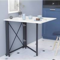 Стол-книга трансформер Орион 1 Ferrum-decor 750x810x730 Черный металл ДСП Белый 16 мм (FRD-104597)