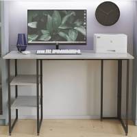 Письменный стол Кевин Ferrum-decor 75x140x60 Черный металл ДСП Бетон 16 мм (FRD-106555)