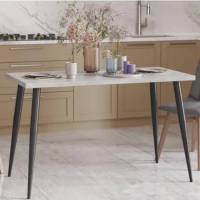 Кухонний стіл Марсель 50 Ferrum-decor 75x120x60 Чорний метал ДСП Бетон 32 мм (FRD-106695)
