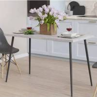 Кухонний стіл Марсель 30 Ferrum-decor 75x120x60 Чорний метал ДСП Бетон 32 мм (FRD-106735)