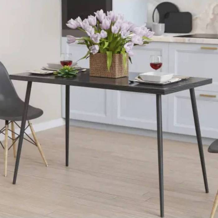 Кухонний стіл Марсель 40 Ferrum-decor 75x120x60 Чорний метал ДСП Сосна Кембра 16 мм (FRD-106754)