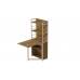Стіл книжка з етажеркою Практик 2 Ferrum-decor 1555x640x990 Білий метал ДСП Дуб Артизан 16 мм (FRD-104637)