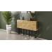 Стол-книга трансформер Орион 3 Ferrum-decor 750x1150x880 Черный металл ДСП Дуб Артизан 16 мм (FRD-105086)