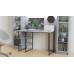 Письменный стол Кевин Ferrum-decor 75x140x70 Черный металл ДСП Бетон 16 мм (FRD-106573)