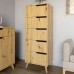 Комод высокий с ножками в цвете Орех светлый 5 ящиков М-ЗОН Борн 500 Дуб Артизан (MZN-031108)