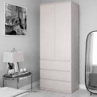 Шкаф для одежды двухдверный с тремя ящиками и полками, кашемир