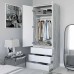 Шкаф для одежды двухдверный с тремя ящиками, штангой и полкой, цвет дуб сонома с белым фасадом