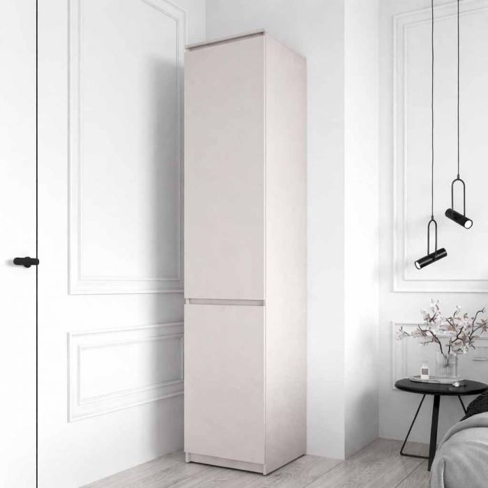 Шкаф-пенал для одежды со штангой и полками, цвет кашемир