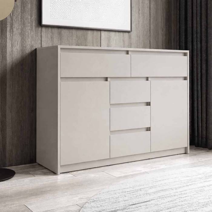 Комод на 5 ящиков с дверками, без ручек по цене производителя, цвет кашемир