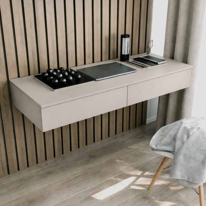 Стіл комп'ютерний (туалетний) підвісний з двома шухлядами, колір кашемір