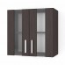 Шкаф верхний навесной витрина, кухонный модуль 60 см, венге темный