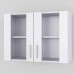 Шкаф верхний навесной витрина, кухонный модуль 80 см, белый