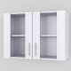 Шкаф верхний навесной витрина, кухонный модуль 80 см, белый