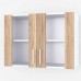 Шкаф верхний навесной витрина, кухонный модуль 80 см, белый - дуб сонома