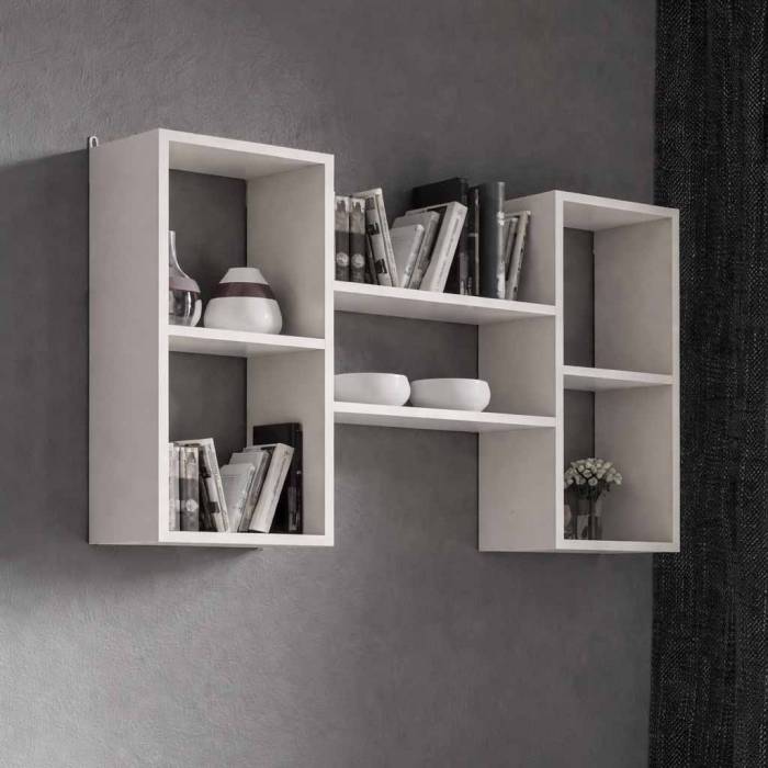 Полка настенная для книг, декора, Элегант, 5 ячеек, кашемир