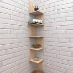 Полиця настінна кутова для книг, сувенірів, Змійка, дуб сонома