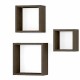 Полиця настінна для книг, сувенірів, комплект із 3 кубиків, венге темний