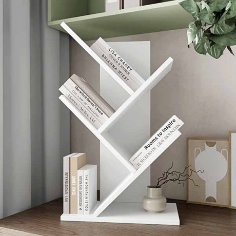 Полиця підлогова для книг у формі дерева Міні, колір білий