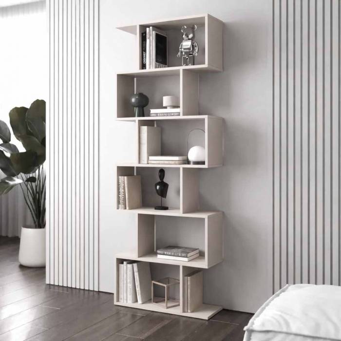 Стеллаж-полка книжная для дома, офиса, 6 отделов, цвет кашемир