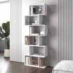 Стеллаж-полка книжная для дома, офиса М-56, 6 отделов, белый