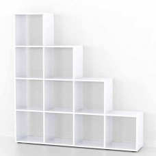 Стелаж-етажерка книжкова для дому, офісу, 10 кубиків, Економ, білий
