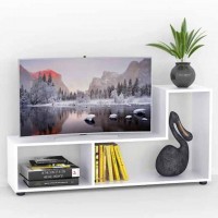 Полиця для книг універсальна, стелаж, тумба для ТБ, біла