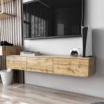 Тумба под ТВ подвесная на 3 ящика, ширина 150 см, дуб апалачи