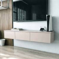 Тумба під ТВ підвісна на 3 ящика, ширина 150 см, колір кашемір Тумба під ТВ підвісна на 3 ящика, ширина 150 см, колір кашемір