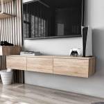 Тумба под ТВ подвесная на 3 ящика, ширина 150 см, дуб сонома