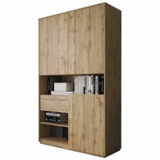 Шафа-пенал для одягу з дверцятами та шухлядою RS-01, 124х50х213 см, дуб аппалачі