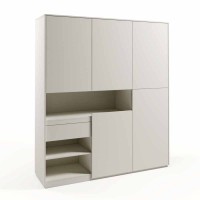 Шафа для одягу з дверцятами та шухлядою RS-02, 184х50х213 см, біла